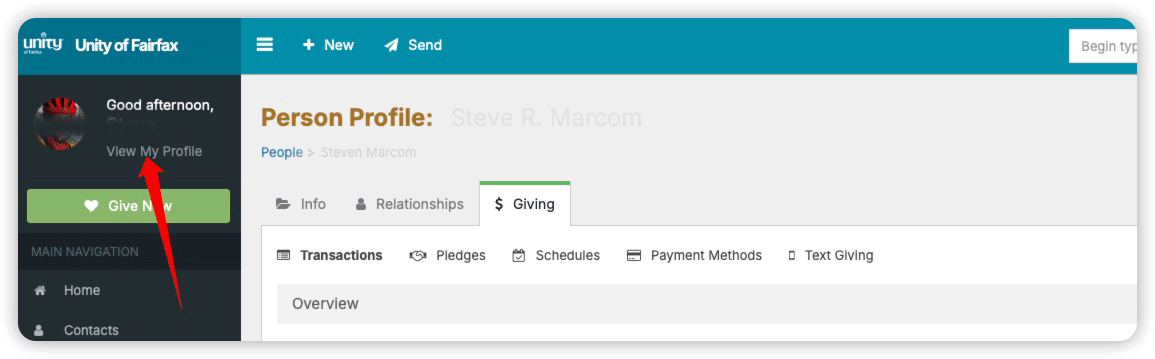 Church Portal Profile